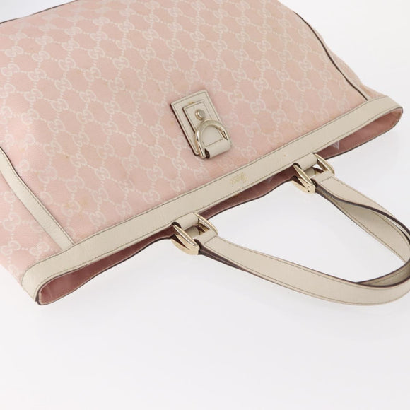 GUCCI GG Canvas Tote Bag Pink Gold 141472 Auth 157745