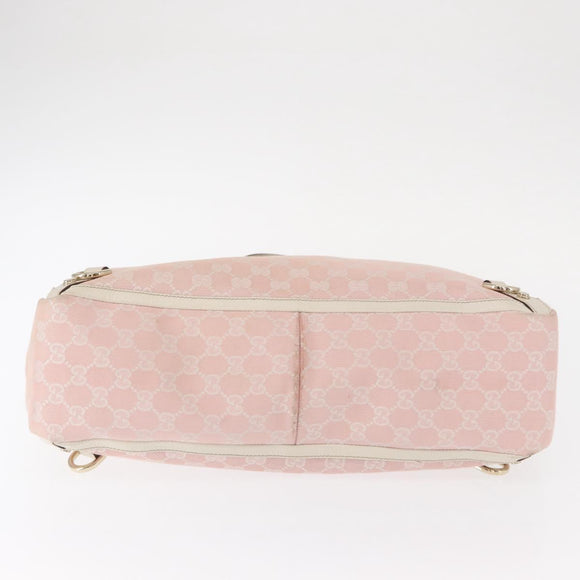 GUCCI GG Canvas Tote Bag Pink Gold 141472 Auth 157745