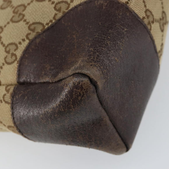 GUCCI GG Canvas Shoulder Bag Beige Silver 114273 Auth 157746
