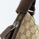 GUCCI GG Canvas Shoulder Bag Beige Silver 114273 Auth 157746-10