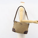 GUCCI GG Canvas Shoulder Bag Beige Silver 114273 Auth 157746-24