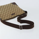 GUCCI GG Canvas Shoulder Bag Beige Silver 114273 Auth 157746-7