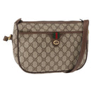 GUCCI GG Supreme Web Sherry Line Bag PVC Beige Gold 89 02 077 Auth 157750-1