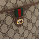 GUCCI GG Supreme Web Sherry Line Bag PVC Beige Gold 89 02 077 Auth 157750-16