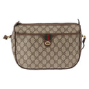GUCCI GG Supreme Web Sherry Line Bag PVC Beige Gold 89 02 077 Auth 157750-2