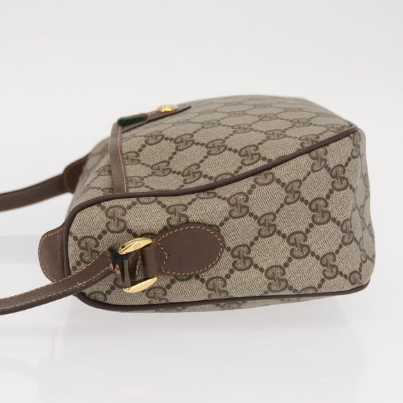 GUCCI GG Supreme Web Sherry Line Bag PVC Beige Gold 89 02 077 Auth 157750
