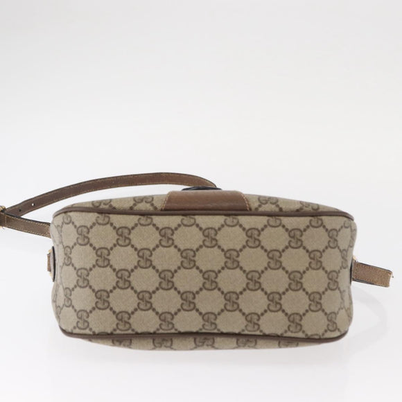 GUCCI GG Supreme Web Sherry Line Bag PVC Beige Gold 14 02 032 Auth 157751