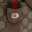 GUCCI GG Supreme Web Sherry Line Bag PVC Beige Gold 14 02 032 Auth 157751-15