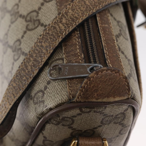 GUCCI GG Supreme Web Sherry Line Bag PVC Beige Gold 14 02 032 Auth 157751