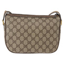GUCCI GG Supreme Web Sherry Line Bag PVC Beige Gold 14 02 032 Auth 157751-3