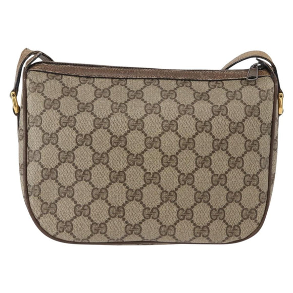 GUCCI GG Supreme Web Sherry Line Bag PVC Beige Gold 14 02 032 Auth 157751