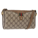 GUCCI GG Supreme Web Sherry Line Bag PVC Beige Gold 89 02 018 Auth 157752-1