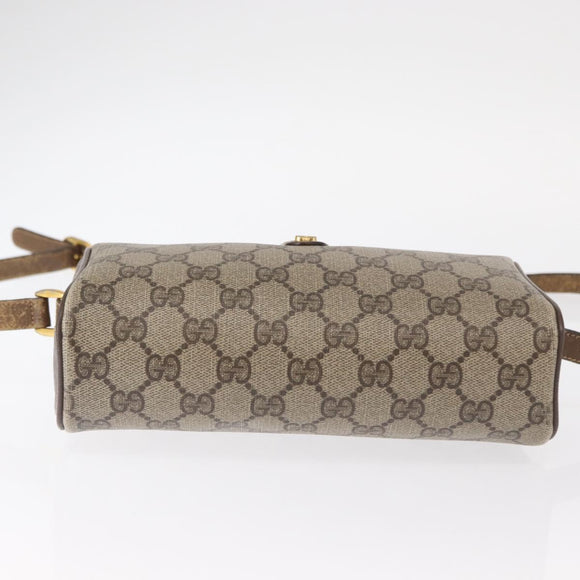 GUCCI GG Supreme Web Sherry Line Bag PVC Beige Gold 89 02 018 Auth 157752