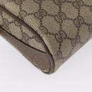 GUCCI GG Supreme Web Sherry Line Bag PVC Beige Gold 89 02 018 Auth 157752-13