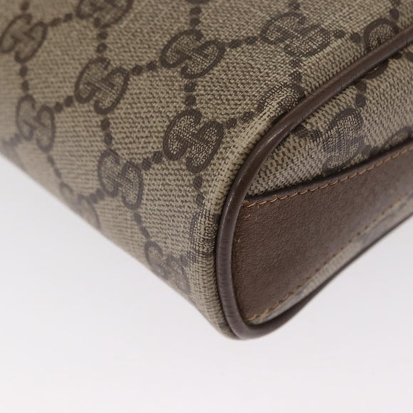 GUCCI GG Supreme Web Sherry Line Bag PVC Beige Gold 89 02 018 Auth 157752