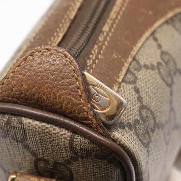 GUCCI GG Supreme Web Sherry Line Bag PVC Beige Gold 89 02 018 Auth 157752