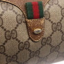 GUCCI GG Supreme Web Sherry Line Bag PVC Beige Gold 89 02 018 Auth 157752-16