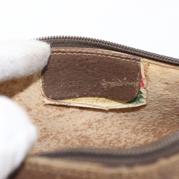 GUCCI GG Supreme Web Sherry Line Bag PVC Beige Gold 89 02 018 Auth 157752