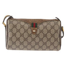 GUCCI GG Supreme Web Sherry Line Bag PVC Beige Gold 89 02 018 Auth 157752-2