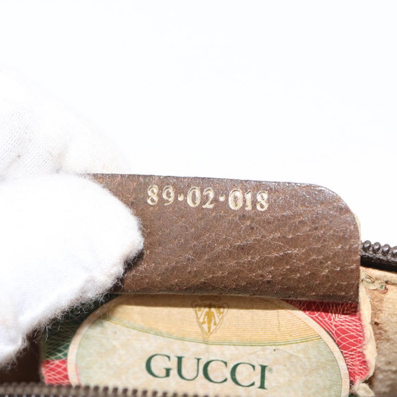 GUCCI GG Supreme Web Sherry Line Bag PVC Beige Gold 89 02 018 Auth 157752