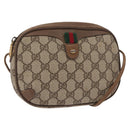 GUCCI GG Supreme Web Sherry Line Bag PVC Beige Gold 89 02 066 Auth 157753-1