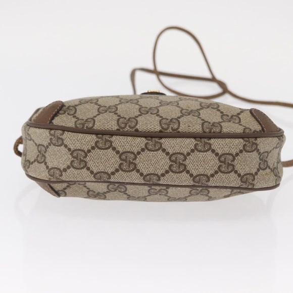 GUCCI GG Supreme Web Sherry Line Bag PVC Beige Gold 89 02 066 Auth 157753