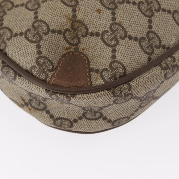 GUCCI GG Supreme Web Sherry Line Bag PVC Beige Gold 89 02 066 Auth 157753