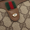 GUCCI GG Supreme Web Sherry Line Bag PVC Beige Gold 89 02 066 Auth 157753-18