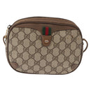 GUCCI GG Supreme Web Sherry Line Bag PVC Beige Gold 89 02 066 Auth 157753-13