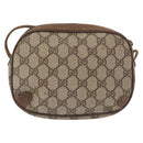 GUCCI GG Supreme Web Sherry Line Bag PVC Beige Gold 89 02 066 Auth 157753-2