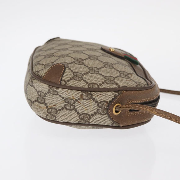 GUCCI GG Supreme Web Sherry Line Bag PVC Beige Gold 89 02 066 Auth 157753