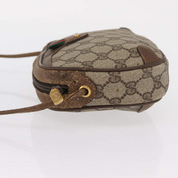 GUCCI GG Supreme Web Sherry Line Bag PVC Beige Gold 89 02 066 Auth 157753