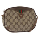 GUCCI GG Supreme Web Sherry Line Bag PVC Beige Gold 156 02 066 Auth 157754-1