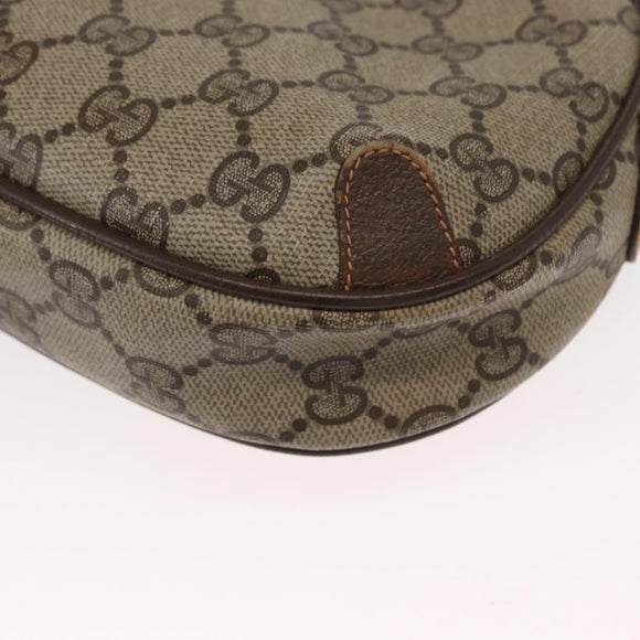 GUCCI GG Supreme Web Sherry Line Bag PVC Beige Gold 156 02 066 Auth 157754