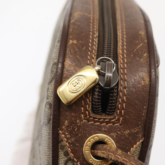 GUCCI GG Supreme Web Sherry Line Bag PVC Beige Gold 156 02 066 Auth 157754