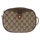 GUCCI GG Supreme Web Sherry Line Bag PVC Beige Gold 156 02 066 Auth 157754-2