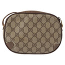GUCCI GG Supreme Web Sherry Line Bag PVC Beige Gold 156 02 066 Auth 157754-3