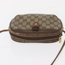 GUCCI GG Supreme Web Sherry Line Bag PVC Beige Gold 156 02 066 Auth 157754-6