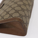 GUCCI GG Supreme Web Sherry Line Clutch Bag PVC Beige Red 89 01 032 Auth 157755-15