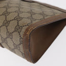 GUCCI GG Supreme Web Sherry Line Clutch Bag PVC Beige Red 89 01 032 Auth 157755-16