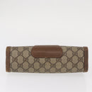 GUCCI GG Supreme Web Sherry Line Clutch Bag PVC Beige Red 89 01 032 Auth 157755-6