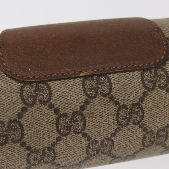 GUCCI GG Supreme Web Sherry Line Clutch Bag PVC Beige Red 89 01 032 Auth 157755