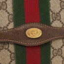 GUCCI GG Supreme Web Sherry Line Bag PVC Beige Red 67 014 3087 Auth 157756-12