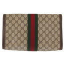 GUCCI GG Supreme Web Sherry Line Bag PVC Beige Red 67 014 3087 Auth 157756-3