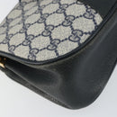 GUCCI GG Supreme Sherry Line Bag PVC Navy Gold Red 10 02 024 Auth 157757-11