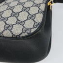 GUCCI GG Supreme Sherry Line Bag PVC Navy Gold Red 10 02 024 Auth 157757-12