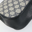 GUCCI GG Supreme Sherry Line Bag PVC Navy Gold Red 10 02 024 Auth 157757-13