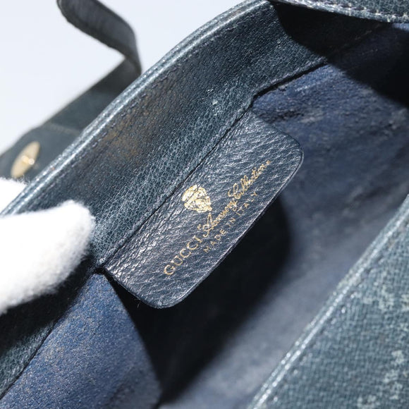 GUCCI GG Supreme Sherry Line Bag PVC Navy Gold Red 10 02 024 Auth 157757