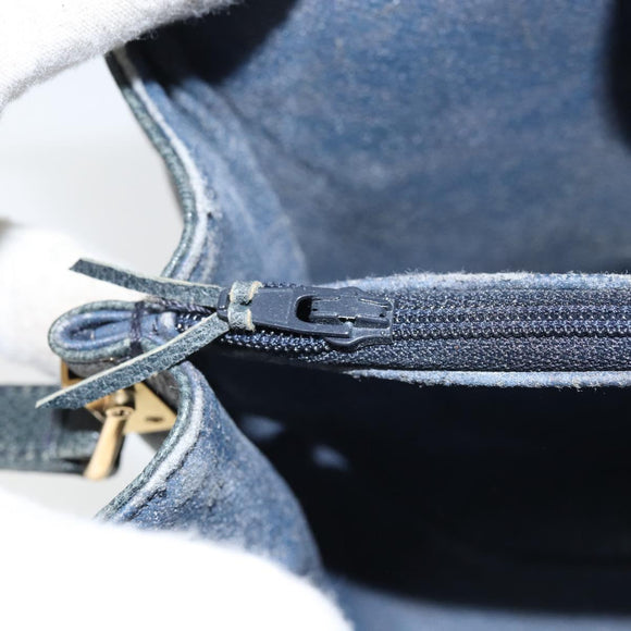 GUCCI GG Supreme Sherry Line Bag PVC Navy Gold Red 10 02 024 Auth 157757