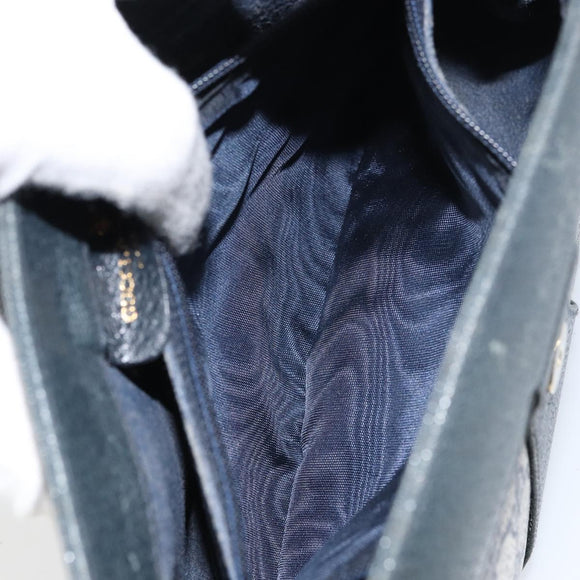 GUCCI GG Supreme Sherry Line Bag PVC Navy Gold Red 10 02 024 Auth 157757